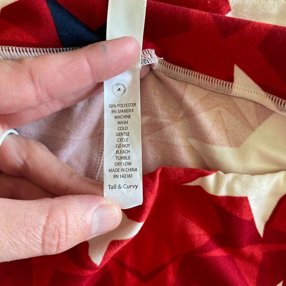 LuLaRoe 4th Of July Star Print Leggings Women's Tall & Curvy - Picture 6 of 9